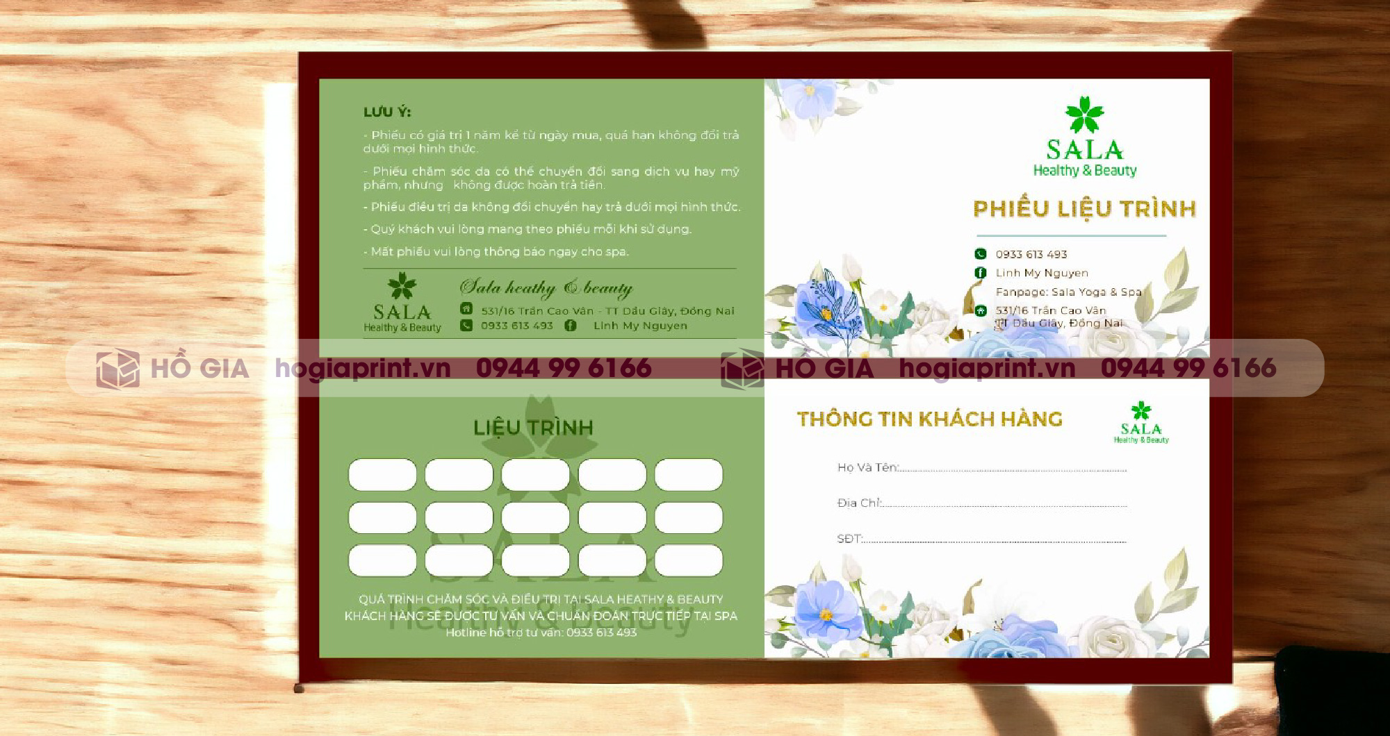 In voucher cho cửa hàng Spa chất lượng cao