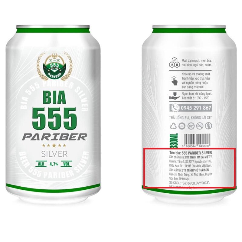 BIA 555 BẠC 330ML