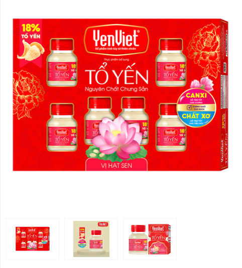 Yến Việt Vị Hạt Sen (6x70mlx6 - 6 lọ/1 hộp)