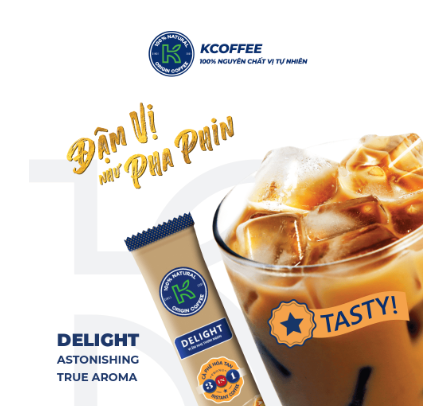 Cà Phê Hòa Tan 3 In 1 K Delight 612 gram (36 gói/túi x 12 túi/thùng)