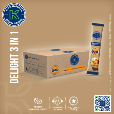 Cà Phê Hòa Tan 3 In 1 K Delight 17 gram x 450 gói/thùng