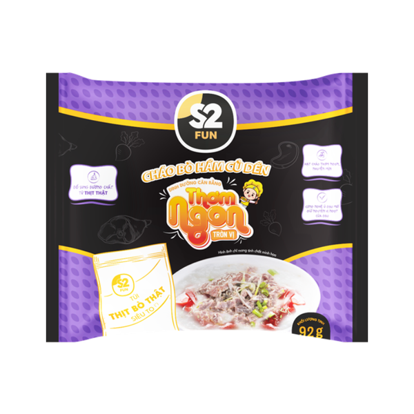 S2 Fun Cháo Bò Hầm Củ Dền ( 92g / gói) 
15 gói / thùng