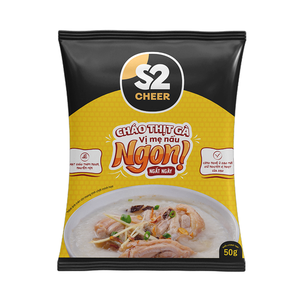 S2 Cheer Cháo Thịt Gà ( 50g / gói )
 10 gói x 3 dây / thùng