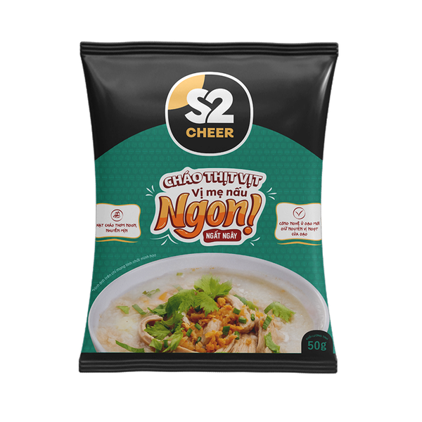 S2 Cheer Cháo Thịt Vịt ( 50g / gói ) 
10 gói x 3 dây / thùng