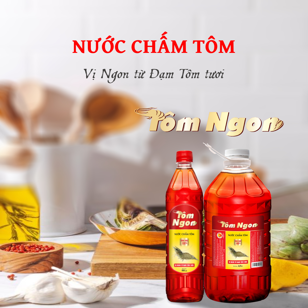 NƯỚC CHẤM TÔM - TÔM NGON 4800ml (4,8 LÍT T4)