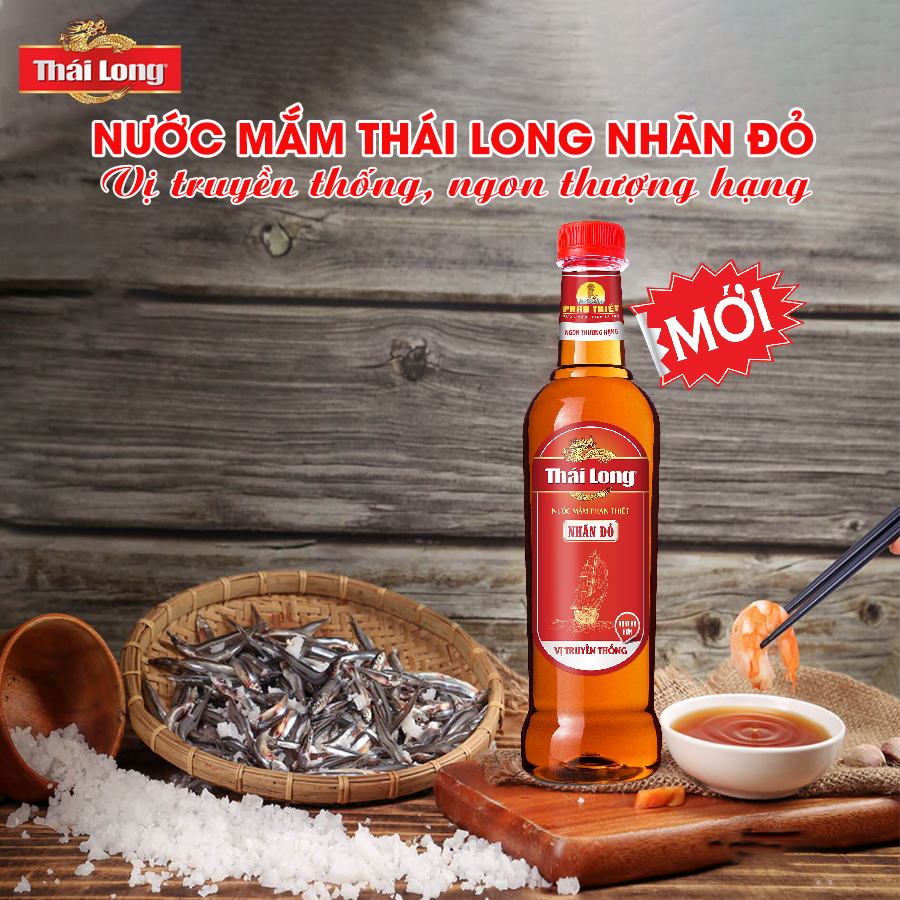 MẮM PHAN THIẾT THÁI LONG - TRUYỀN THỐNG - NHÃN ĐỎ - 15N - 500ML - CHAI