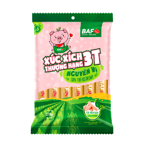 Xúc xích thượng hạng 3T nguyên vị 210g (6x35g)