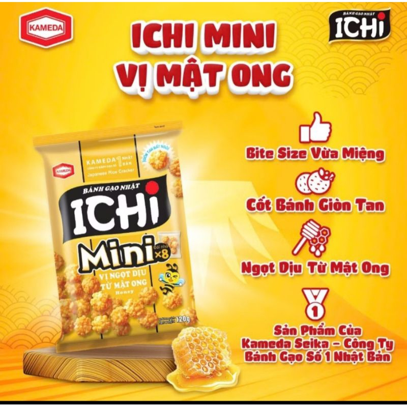 M - Bánh gạo Ichi mini mật ong 120g T20