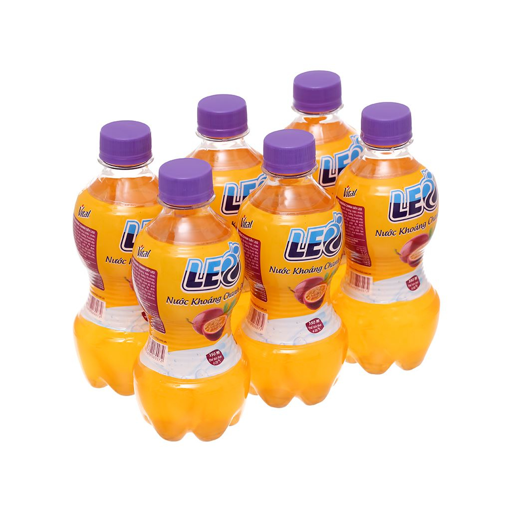 Nước khoáng LEO chanh dây CHAI PET có ga 350ml 24/Thùng (6)