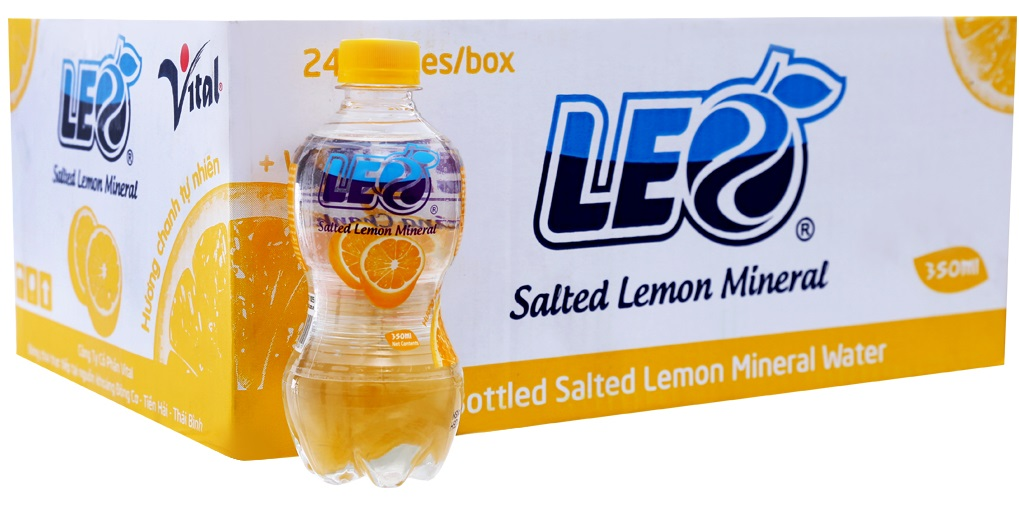 Nước khoáng chanh muối Leo có ga 350ml (KMGT)