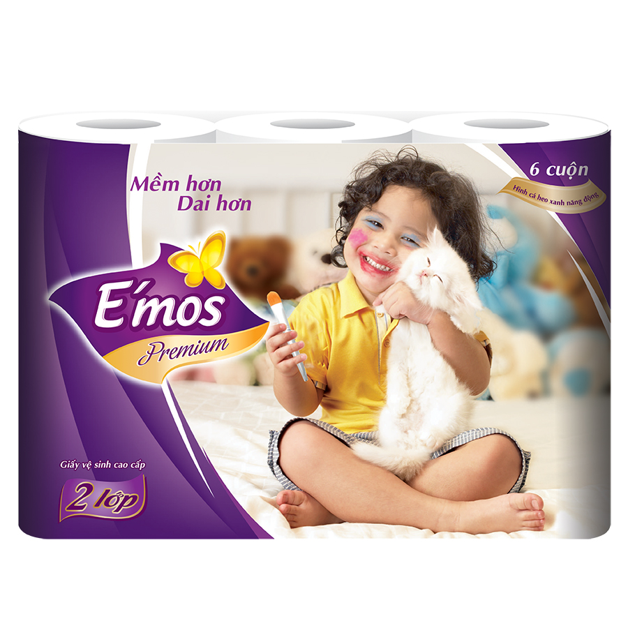 Giấy cuộn tím (6 cuộn/lốc x12 lốc/Bao)