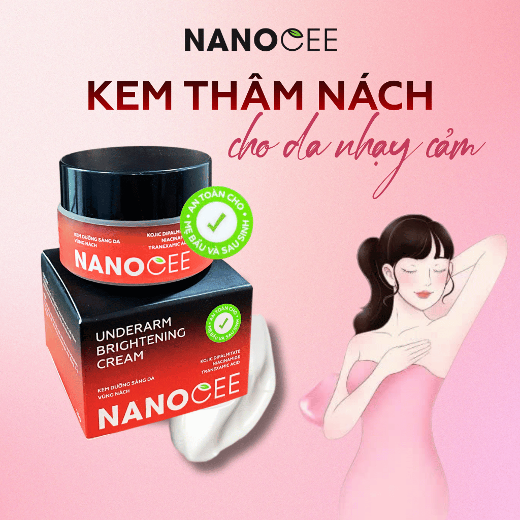 Kem làm sáng nách NANOCEE Underarm Brightening Cream – Hỗ trợ cải thiện sắc tố, dưỡng da mịn màng