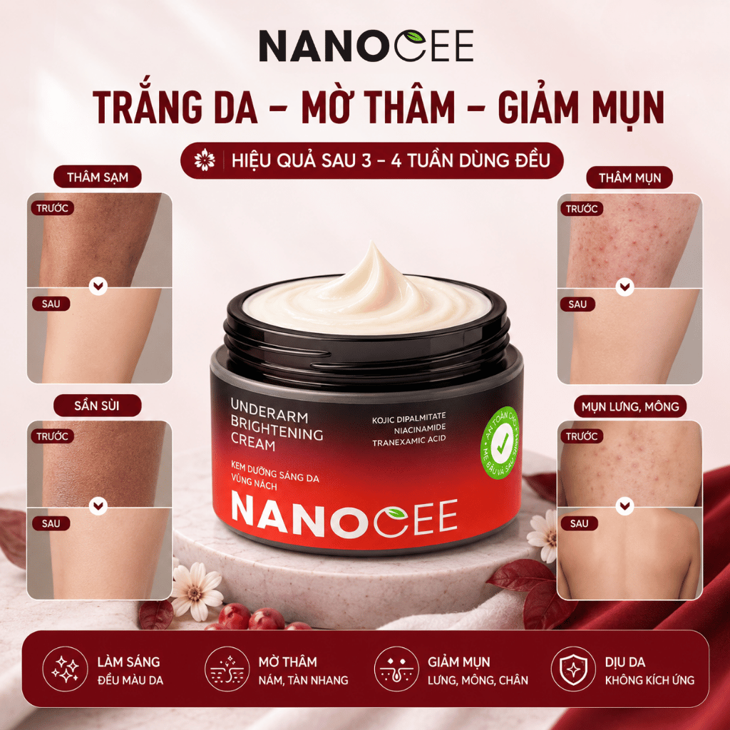 Nanocee Underarm Cream | Kem Dưỡng Sáng Da Vùng Nách, Bẹn, Mông, Đầu Gối & Khuỷu Tay