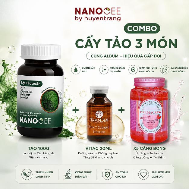 Cấy Tảo Vitamin C + Exosome – Combo Căng Bóng, Sáng Da Cho Spa