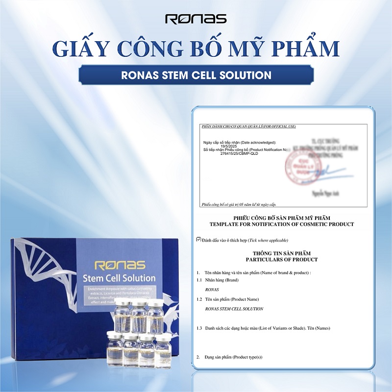 ​​​​​​​Tế Bào Gốc Ronas Stem Cell Solution 5ml x 10 – Dưỡng Da