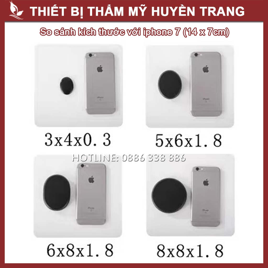 Đá Nóng Massage Body Đả Thông Kinh Lạc Oval 8x6cm Tròn 8x8cm Thẩm Mỹ Huyền Trang NANOCEE