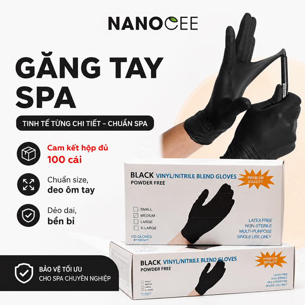 Găng Tay Cao Su Y Tế Không Bột Trong Spa, Phun Xăm, Thẩm Mỹ - Hộp 100 Chiếc