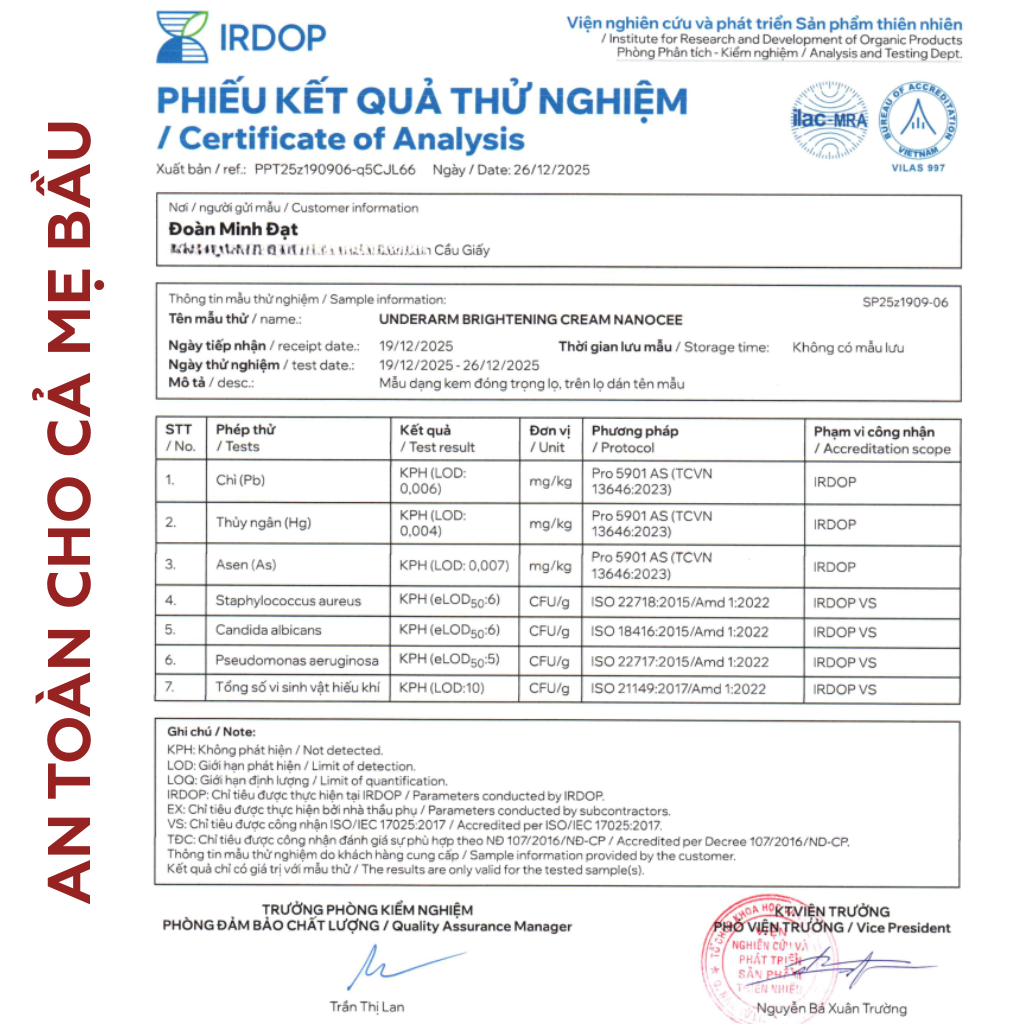 Kem trị thâm nách NANOCEE Underarm Brightening Cream – Giải pháp cải thiện thâm sạm vùng nách hiệu quả, an toàn