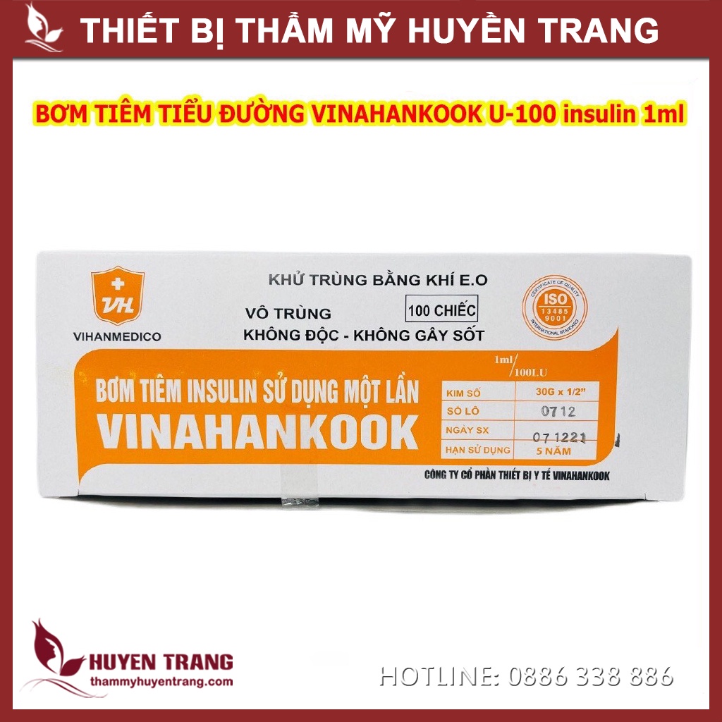 Bơm tiêm INSULIN sử dụng một lần 1ml Vinahankook