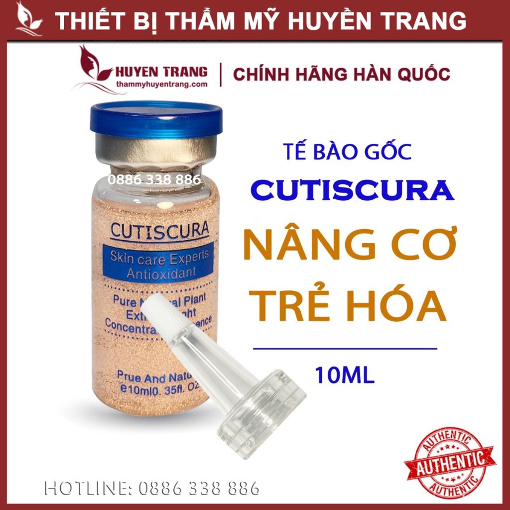 Tế bào gốc Hàn Quốc CUTISCURA Nâng Cơ Trẻ Hóa da (10ml/lọ) Thẩm Mỹ Huyền Trang NANOCEE