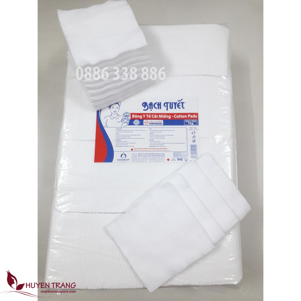 Bông y tế cắt Bạch Tuyết ( 7cm x 7cm) 500 gr