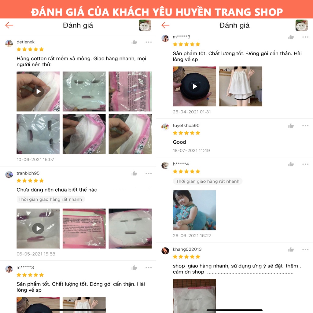 Gói 100 Miếng Mặt Nạ Giấy Khô
