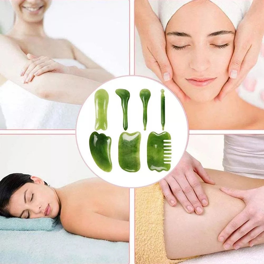 Dụng Cụ Cạo Gió Ấn Huyệt (7 Chi Tiết), Mát Xa Mặt, Bấm Huyệt, Massage Body Toàn Thân