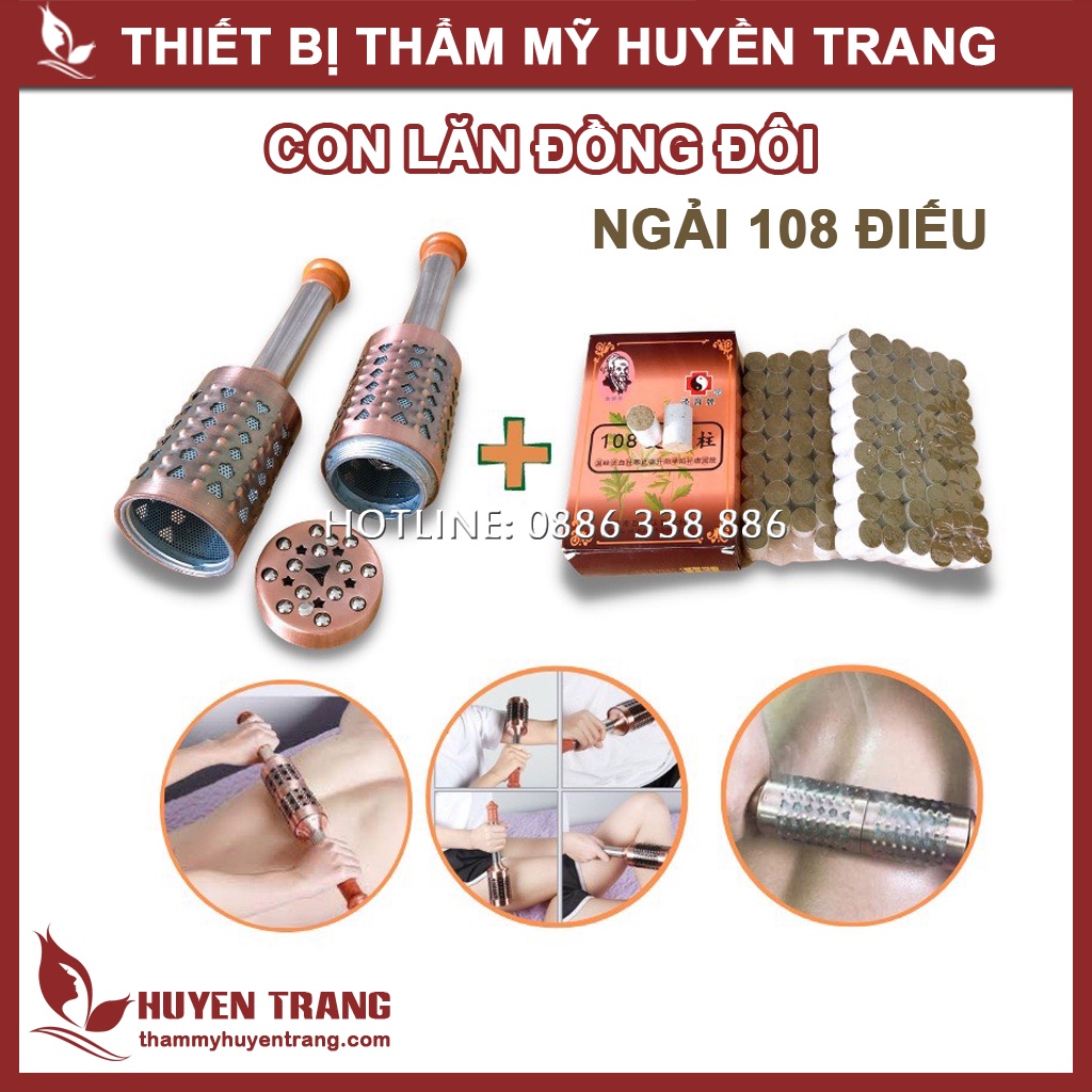 Con Lăn Đồng Đôi - Điếu Ngải Cứu 108 Điếu - Đả Thông Kinh Lạc Trong Spa Đông Y Huyền Trang NANOCEE