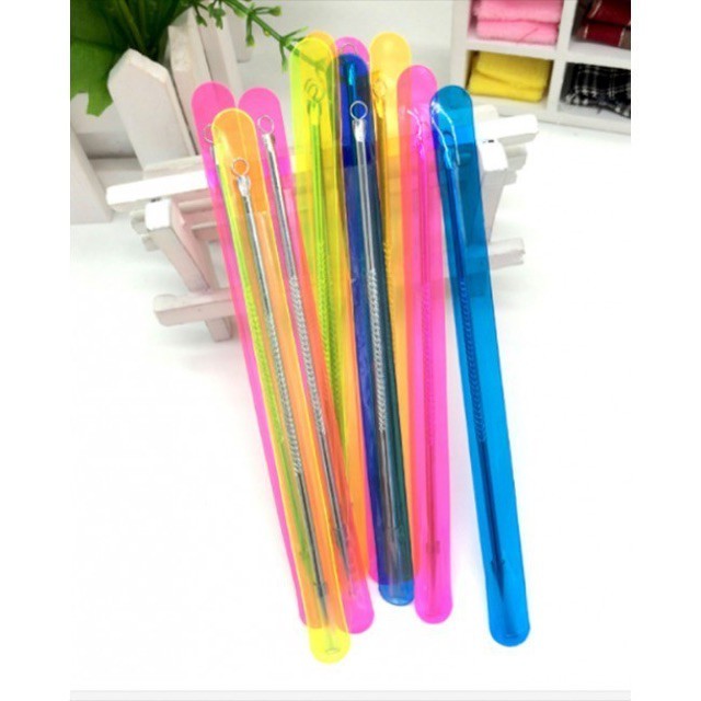 Bộ que nặn mụn (bộ gồm 12 cái), dùng để nặn mụn đầu đen, chất liệu bằng thép không gỉ, kt 12*0.4*0.4cm