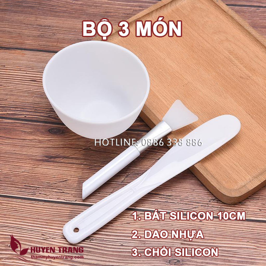 Combo Bát thủy tinh 6cm + Cọ peel cán DÀI