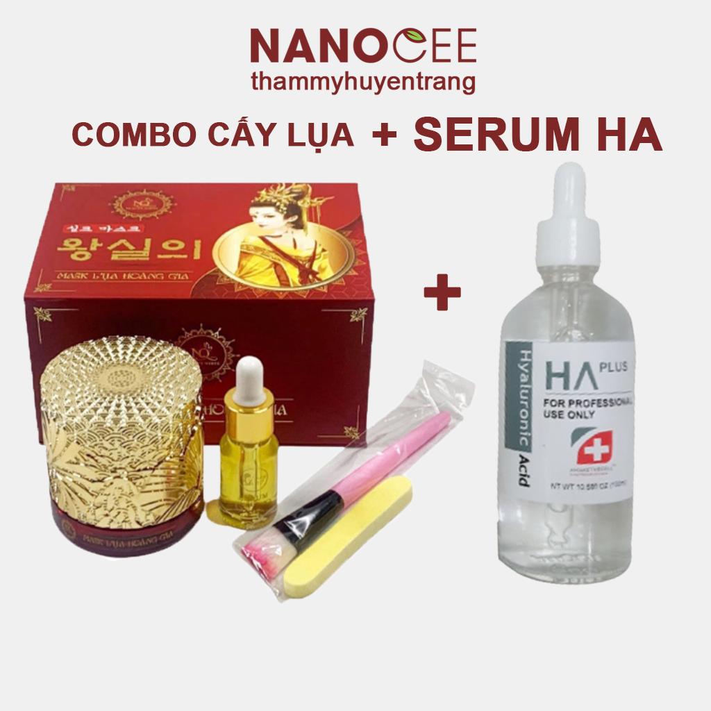 Combo 2 Món: Cấy Trắng Lụa Collagen + Serum HA Plus Mẫu Bạc Hàn Quốc 100ml Skincare