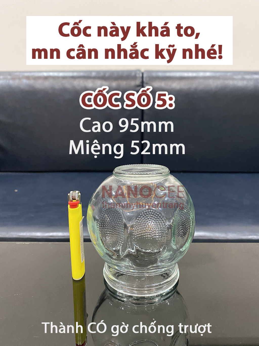 Cốc Giác Hơi Thủy Tinh Dùng Lửa 5 Size – Bán Lẻ Từng Cốc Cho Spa Dưỡng Sinh