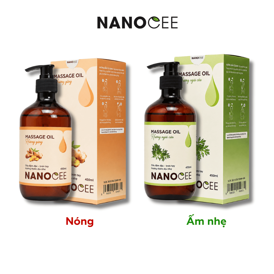 Dầu Massage Nanocee 450ml – Dầu đậm đặc, trơn tay, hương thơm dịu nhẹ cho Spa & Massage