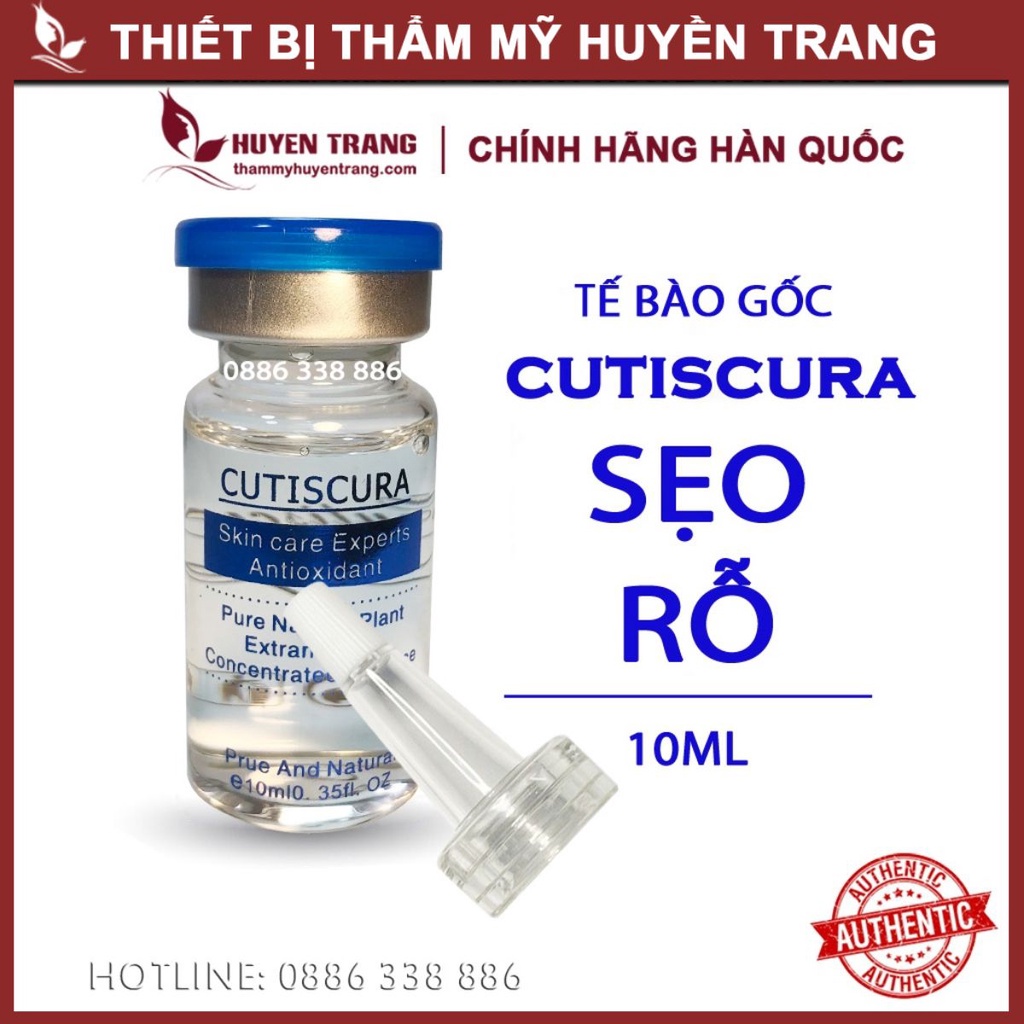 Tế Bào Gốc Tái Tạo Da CUTISCURA Hàn Quốc Giảm Sẹo Rỗ Giúp Da Mịn Màng (10ml/lọ) - Thẩm Mỹ Huyền Trang NANOCEE