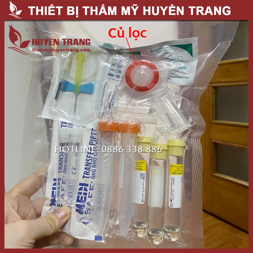 Bộ KIT PRP Có Củ Lọc Chuyên Dùng Cùng Máy Ly Tâm - Thẩm Mỹ Huyền Trang NANOCEE