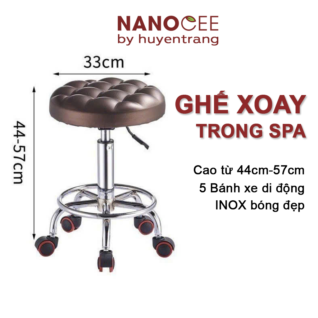 Ghế Xoay Spa Có Bánh Xe – Điều Chỉnh Độ Cao, Di Chuyển Linh Hoạt