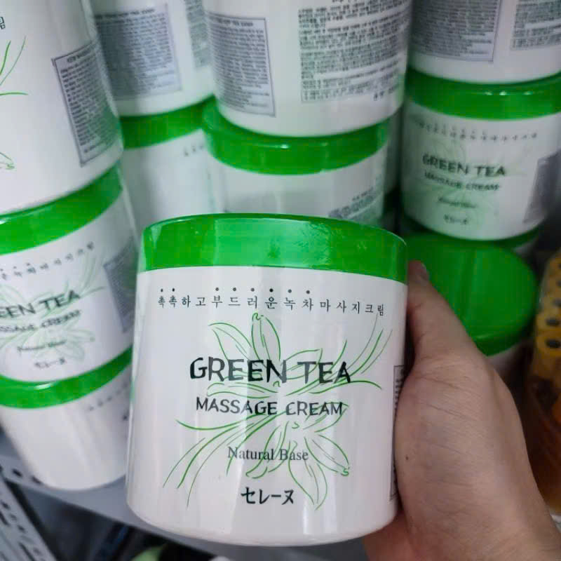 Kem Massage Trà Xanh Mira Green Tea Massage Cream 450g – Dưỡng Da Mềm Mịn