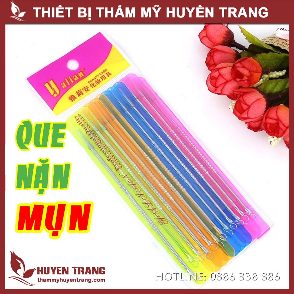 Bộ que nặn mụn (bộ gồm 12 cái), dùng để nặn mụn đầu đen, chất liệu bằng thép không gỉ, kt 12*0.4*0.4cm