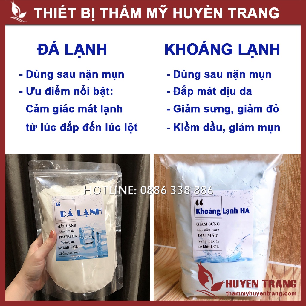 Bột Mặt Nạ Đá Lạnh, Khoáng Lạnh HA, Đắp Sau Nặn Mụn Làm Mát, Dịu Da, Giảm Sưng Đỏ, Se Khít Lỗ Chân Lông, Kiềm Dầu