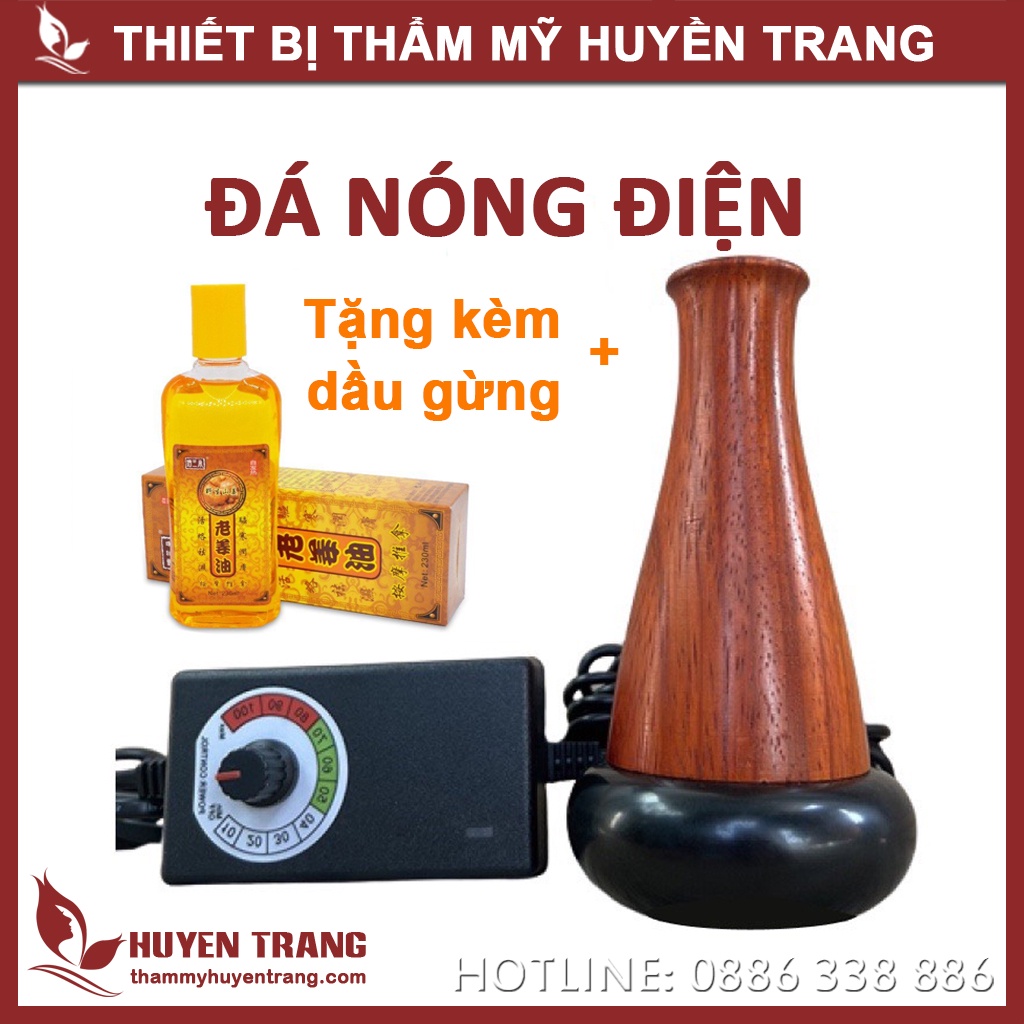 Đá Nóng Điện (Tặng Dầu Gừng) Massage Body, Đả Thông Kinh Lạc Có Chỉnh Nhiệt Độ Spa Dưỡng Sinh