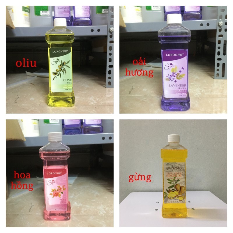 Dầu Massage Body Gừng, Hoa Hồng, Hoa Cúc, Hoa Lavender... Thơm Dịu Nhẹ, Masage Trơn Tay