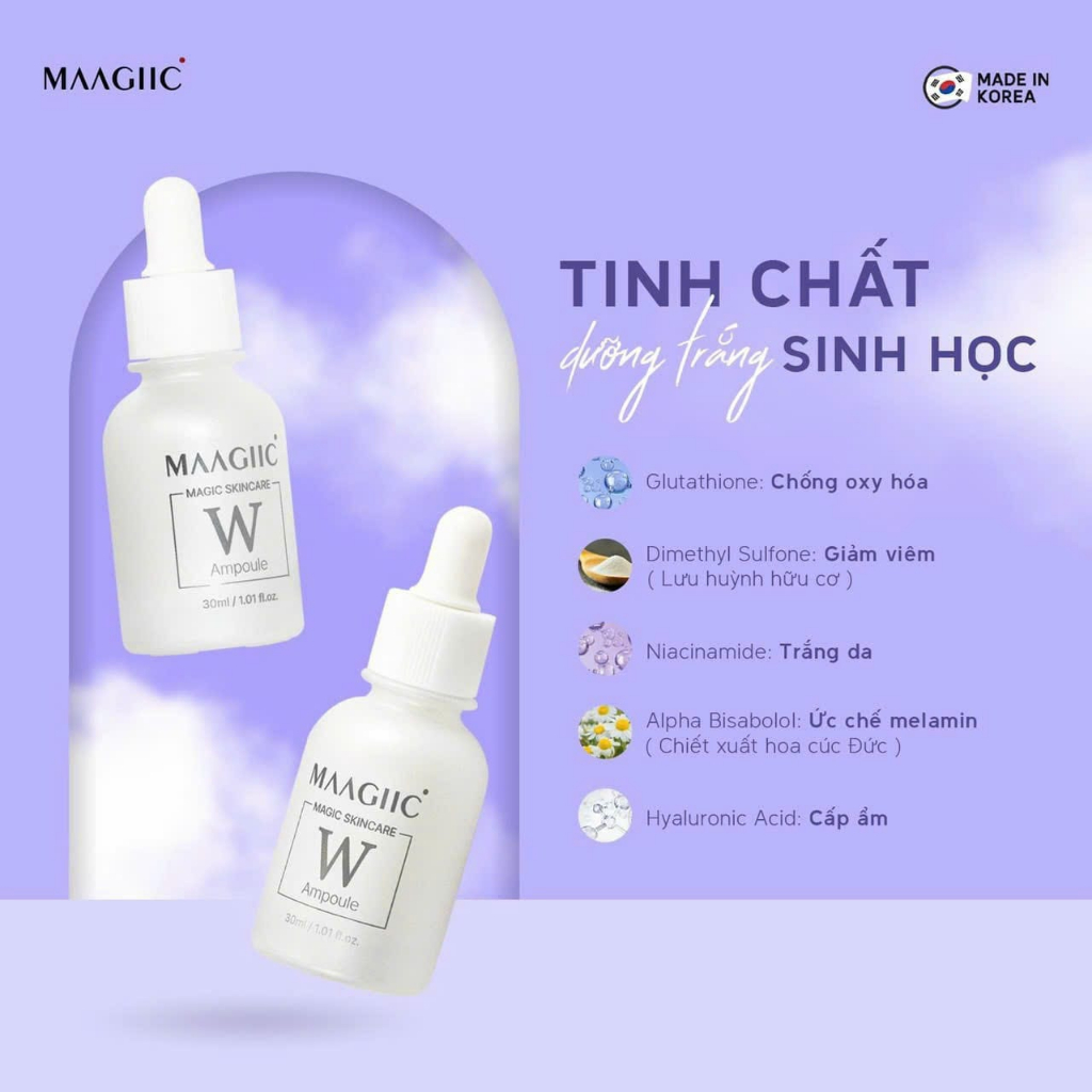 Tinh Chất Dưỡng Trắng Cô Đặc MAAGIIC Hàn Quốc 30ml - Giảm Thâm Sạm, Xỉn Màu, Giảm Thâm