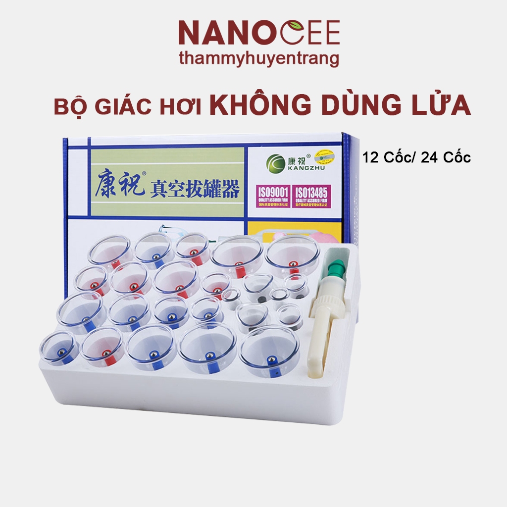 Bộ Giác Hơi Không Dùng Lửa [12 Cốc / 24 Cốc] Hoặc Hút Máu Bầm Sau Nặn Mụn - NANOCEE OFFICIAL