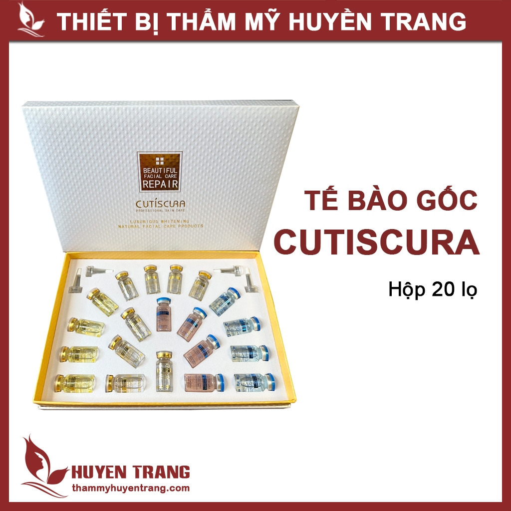 Hộp 20 Lọ Tế Bào Gốc CUTISCURA Serum Mụn, Trắng Da, Mờ Nám, Tàn Nhang, Nâng Cơ trẻ Hóa Tái Tạo Da Sẹo Rỗ NANOCEE