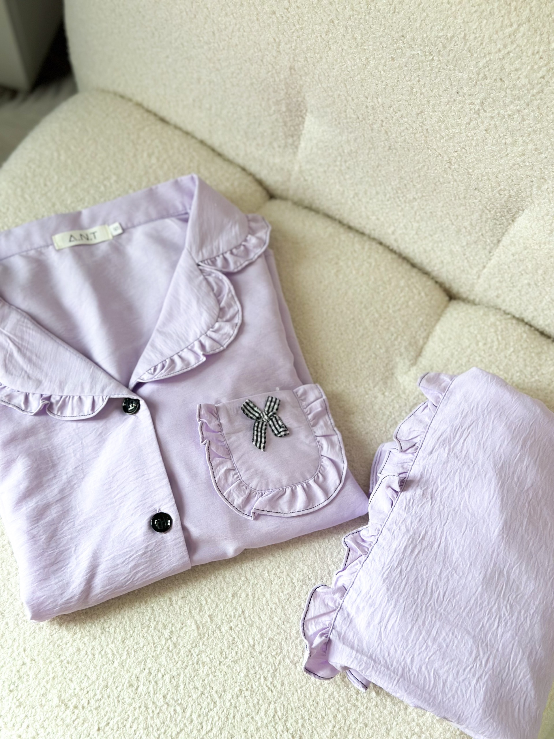 Bộ Pijama Tím Mộng Mơ chất liệu thô đũi Nhật vải nhập khẩu siêu xinh yêu cho các nàng , từ 40-65kg , hàng thiết kế thương hiệu ANT_P02