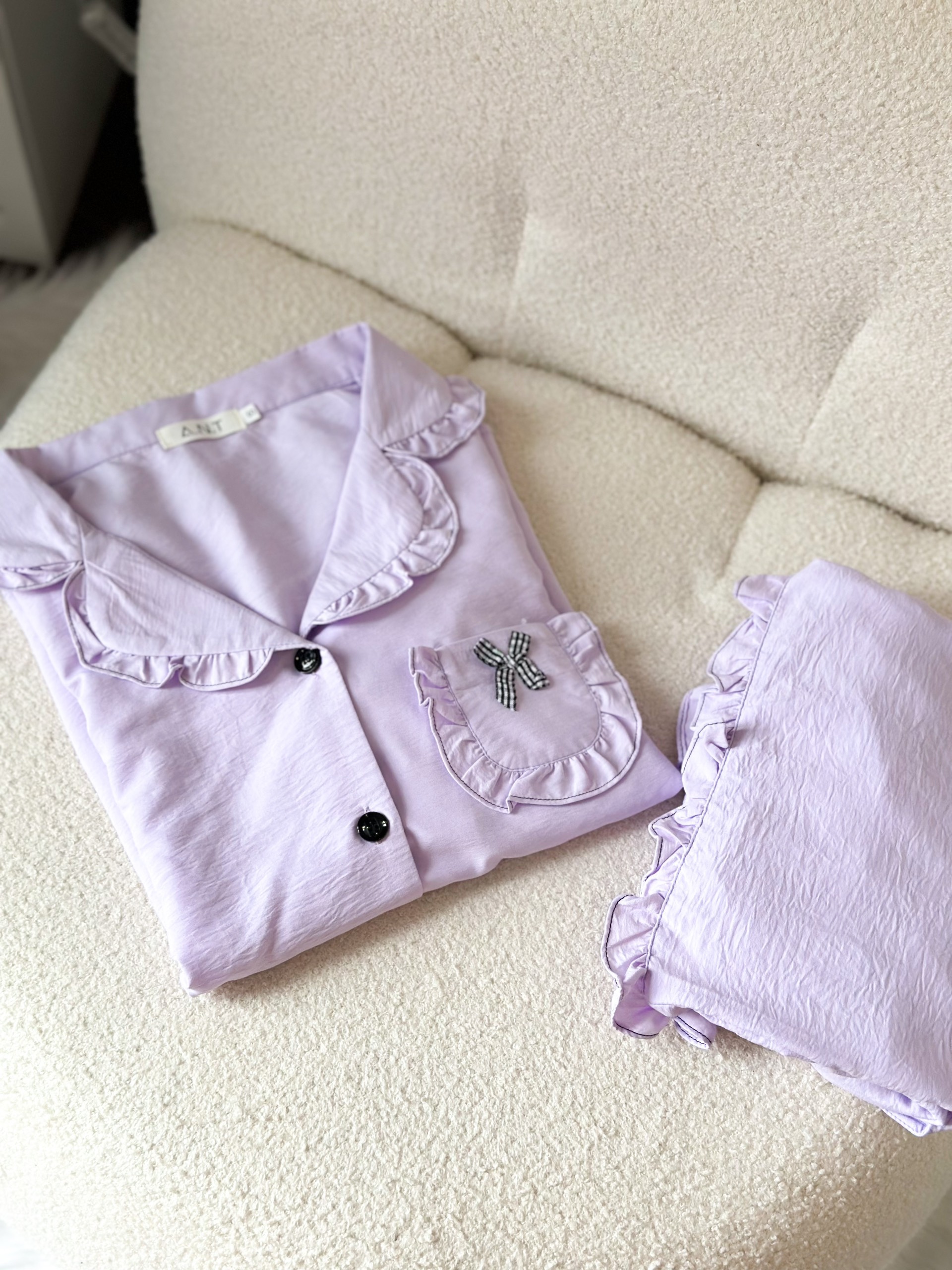 Bộ Pijama Tím Mộng Mơ chất liệu thô đũi Nhật vải nhập khẩu siêu xinh yêu cho các nàng , từ 40-65kg , hàng thiết kế thương hiệu ANT_P02