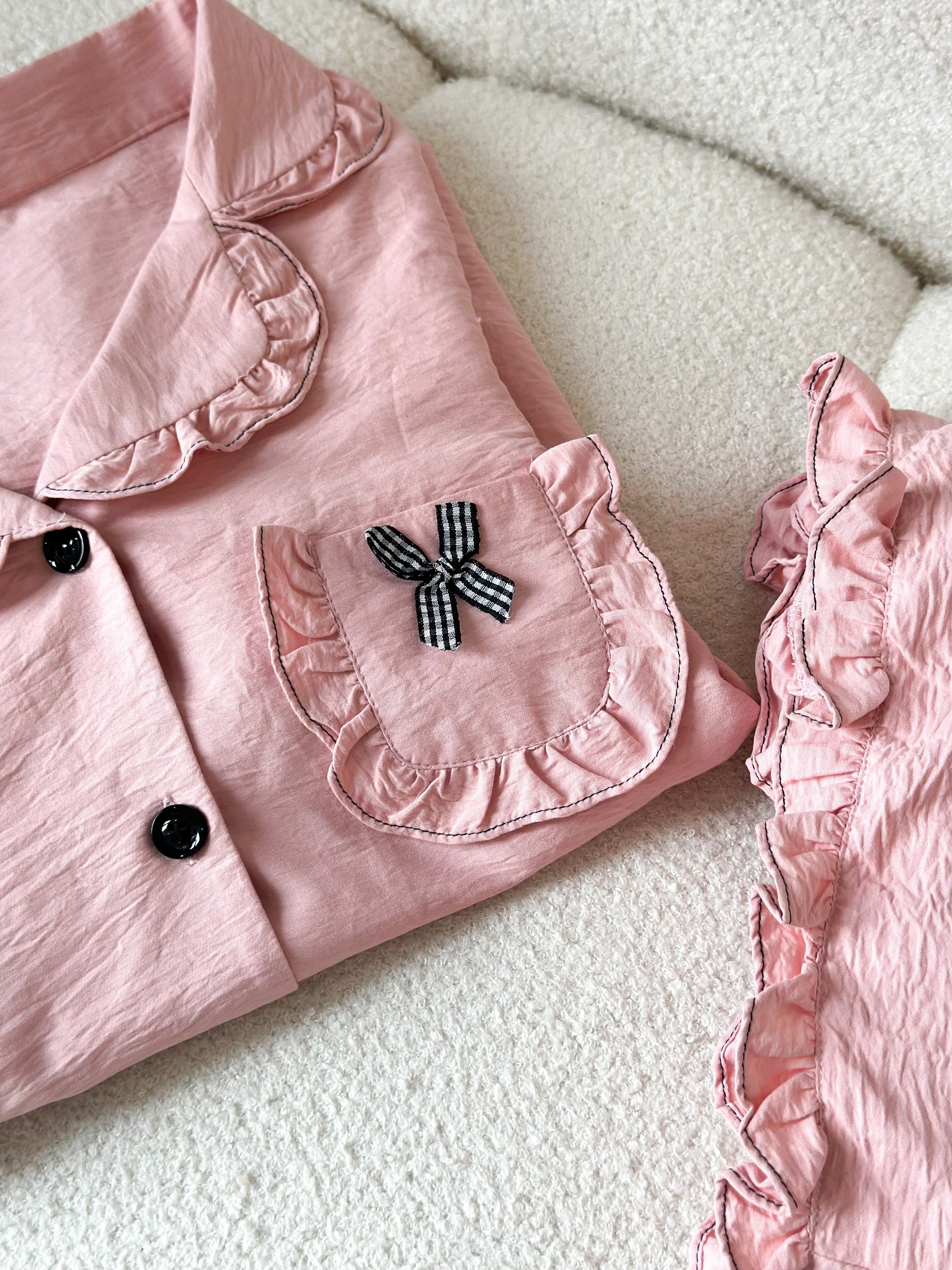 Bộ Pijama hồng chất liệu thô đũi Nhật vải nhập khẩu siêu xinh yêu cho các nàng , từ 40-65kg , hàng thiết kế thương hiệu ANT_P03