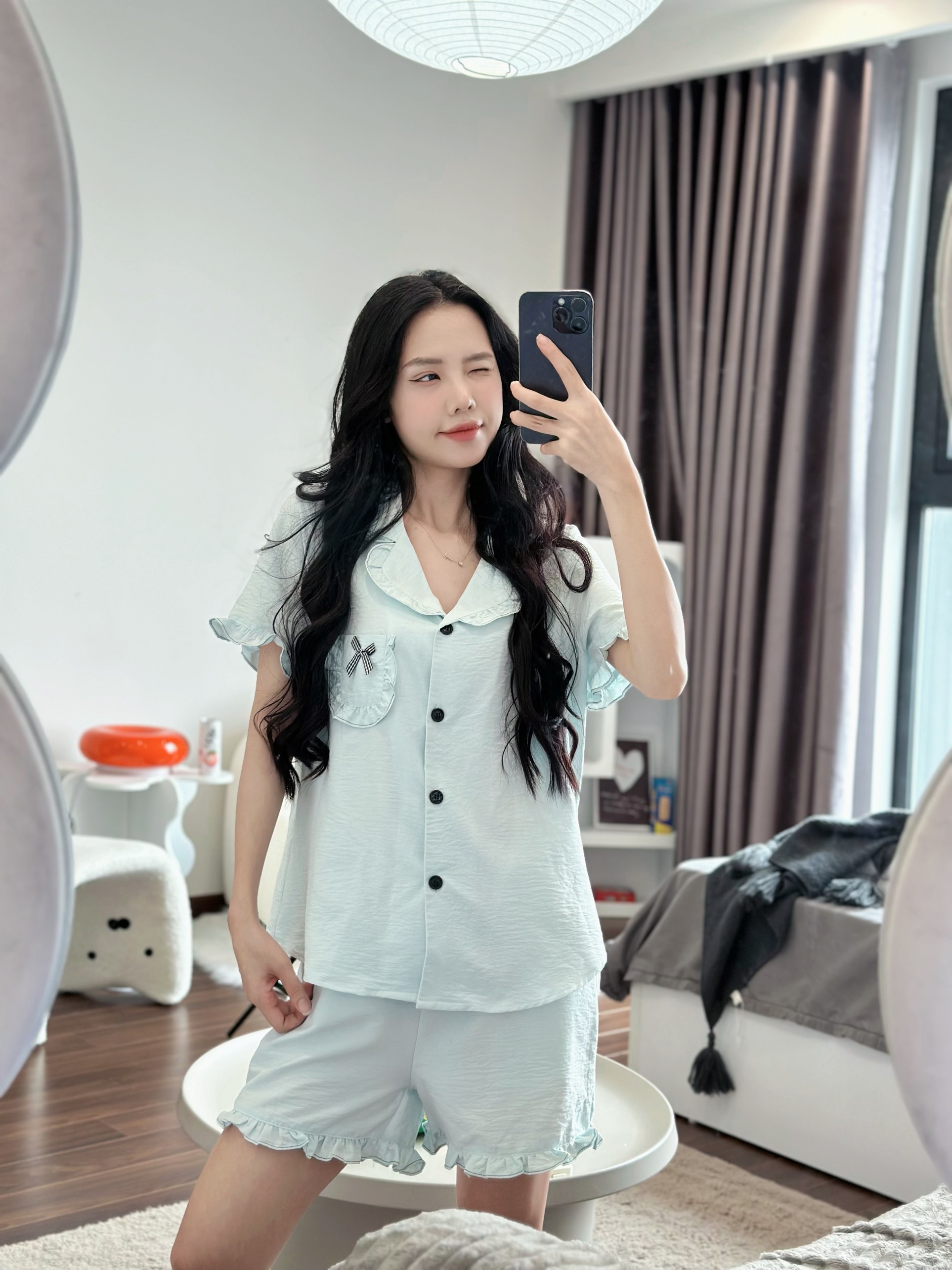 Bộ Pijama chất liệu thô đũi Nhật vải nhập khẩu siêu xinh yêu cho các nàng , từ 40-65kg , hàng thiết kế thương hiệu ANT_P04