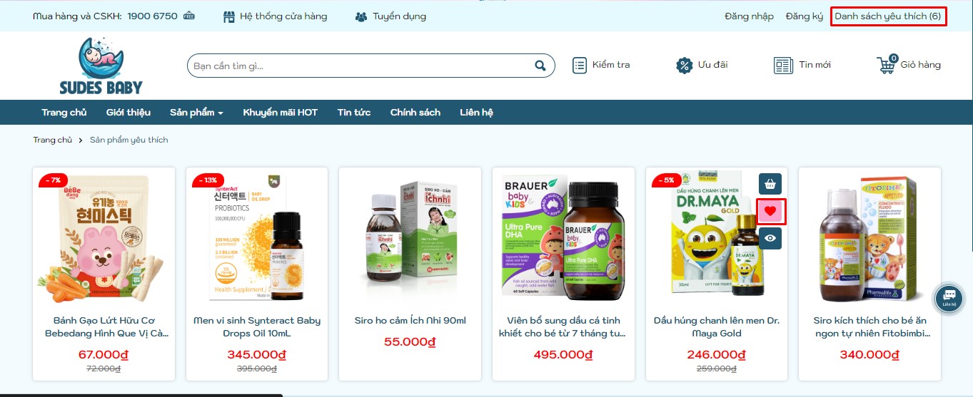 Sản phẩm yêu thích