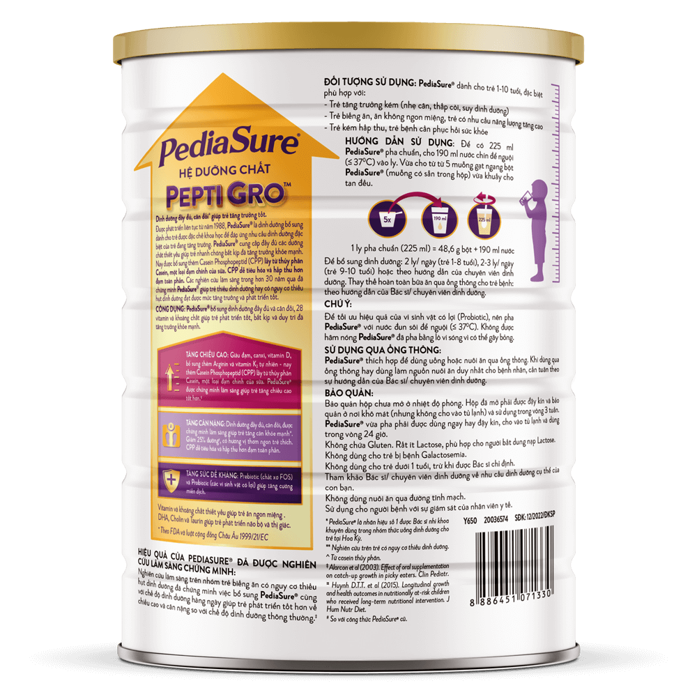Pediasure vani 1,6kg Thực phẩm dinh dưỡng y học cho trẻ 1-10 tuổi